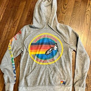 Aviator Nation gray pullover hoodie sweatshirt small, excellent condition